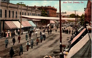 BRUSSELS ONTARIO CANADA MAIN STREET 1912 OLD POSTCARD - Picture 1 of 2