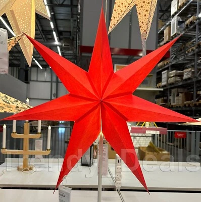 Ikea STRALA Star Light Pendant Table Lamp Shade, Red 28" 205.630.32 - NEW - Image 1 of 4