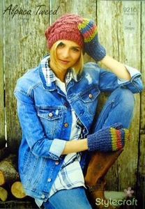 Hats & Mittens in Alpaca Tweed Chunky, Stylecraft 9210 Knitting Pattern - Picture 1 of 1