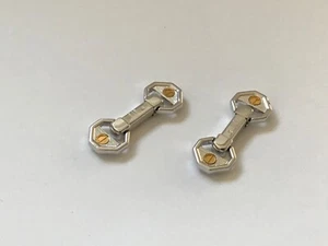 Alfred Dunhill Cufflinks Gold and Silver Plated d Logo no Presentation Case - Picture 1 of 5