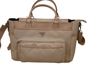 NEW W TAGS BLUSH PINK GUESS DESIGNER DIAPER BAG TOTE LARGE LOGO LOTTIE TRAVEL - Picture 1 of 12