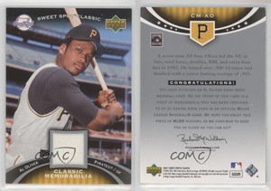 2007 Upper Deck Sweet Spot Classic Classic Memorabilia Al Oliver #CM-AO
