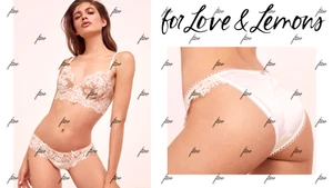 FOR LOVE & LEMONS FAYE CHEEKY PANTY AMORE CREAMSICLE LACE RUE LOU ROSIE RUFFLE L - Picture 1 of 7