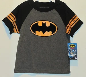 New Boy's DC Comics Black & Gray BATMAN Shirt w/ Velvet Decal, Size 2T - Picture 1 of 3