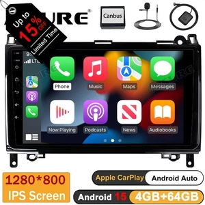 4+64G Android 15 Autoradio Carplay GPS Für Mercedes Benz W169 W245 Sprinter W906 - Bild 1 von 15