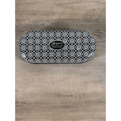 Estuche para gafas de sol de hojalata dura Brighton - negro blanco usado en excelente estado Foto 1 de 3