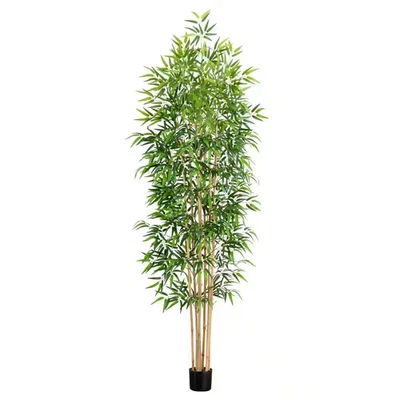9 Ft. Artificial Bamboo Tree with Real Bamboo Trunks - Image 1 of 4