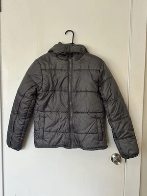 Platinum Women's/Junior's Size Small Hooded Puffer Gray Fleece Lined Jacket  - Image 1 of 4