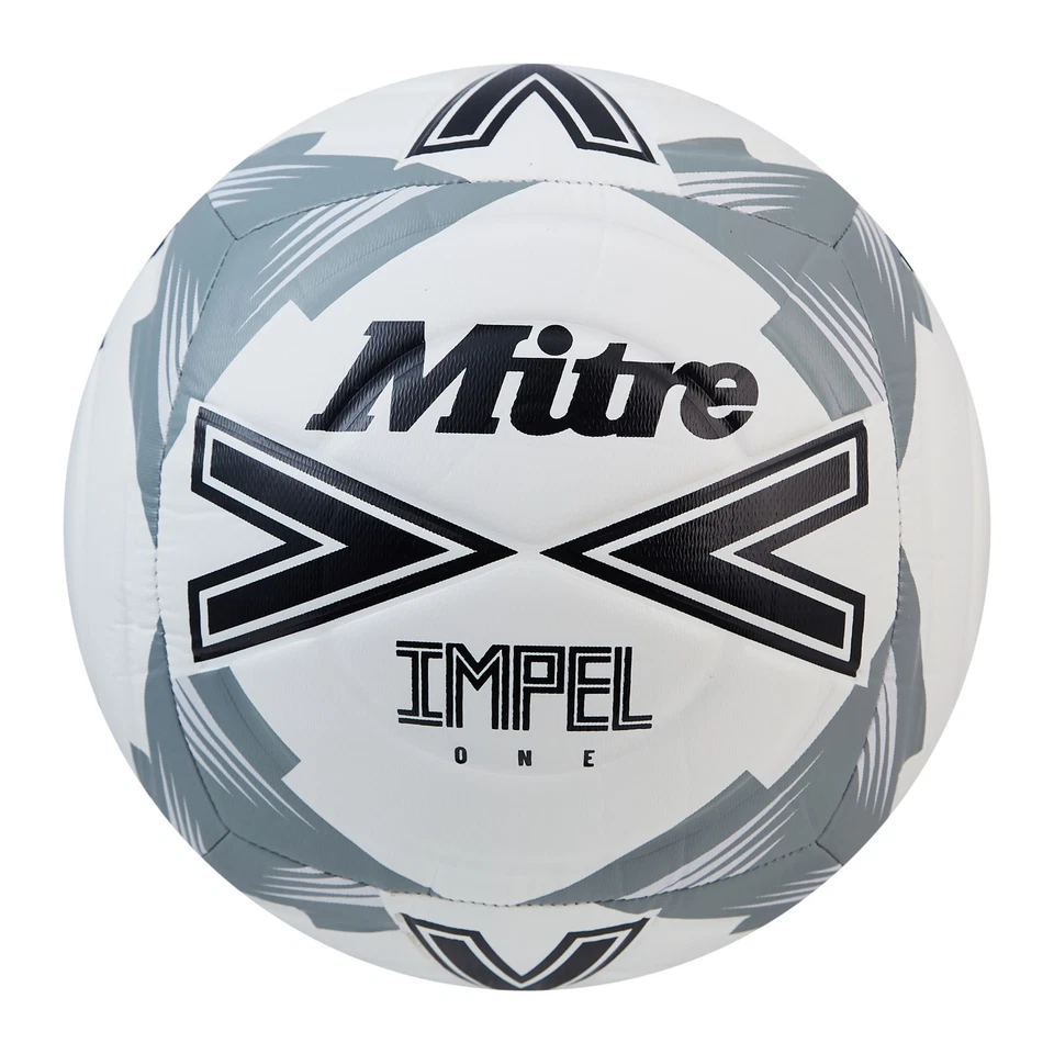 MITRE IMPEL ONE 24 FUSSBALL. NEU 6 PANEL WEISS GRAU GRAS ASTRO TRAININGSBALL W25