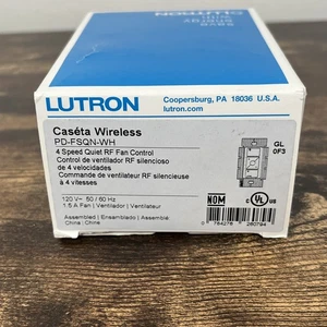 Neu Lutron PD-FSQN-WH Caseta kabelloser intelligenter Lüfter Geschwindigkeitsregelung weiß 120 V - Bild 1 von 3