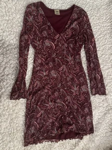 Old Navy Kleid Small Y2K Burgund Lila Paisley 90er - Bild 1 von 16