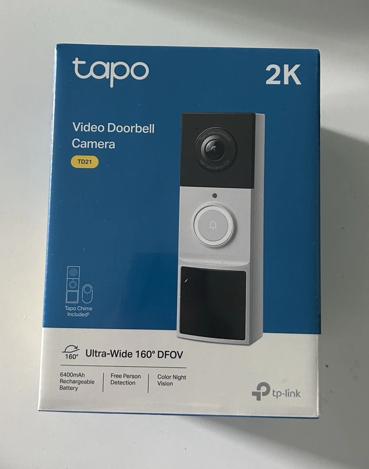 Tapo TD21 Battery Video Doorbell Wireless 2K 3MP Ultra-Clear - Chime Included - Image 1 of 1
