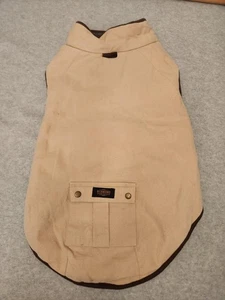 Redmond Dog Coat Jacket Large L Tan Canvas Flannel Lined Plaid Pocket - Picture 1 of 12