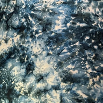 Spectacular Anthology Lava Batik Blue-Gray-White Cotton, BTHY or BTY BLUE0340 - Image 1 of 4