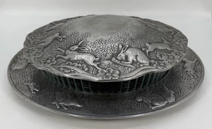 ARTHUR COURT 3 Piece Casserole Server with Pyrex dish & Cover Bunnies Rabbits - Picture 1 of 24