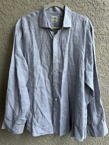 Murano Baird McNutt 100% Linen Men’s Shirt Button Up Gray Long Sleeve XL - Picture 1 of 4