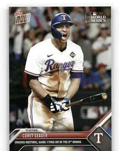 COREY SEAGER World Series HR in 9th 2023 Topps Now #1051 Texas Rangers, PR: 1374 - Picture 1 of 4
