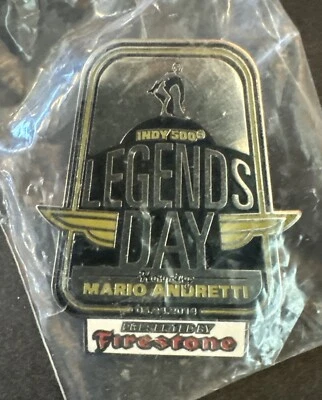 Indy 500 Legends Day Mario Andretti Firestone 5/24/2014 Hat Lapel Pin Racing - Image 1 of 4