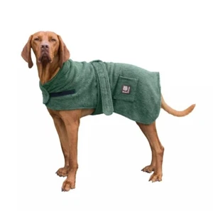 Dog Robe Green Dressing Gown 60cm wet muddy walks or bathtime Danish Design - Picture 1 of 5