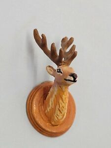 Deer Stag Dollhouse Miniature Head Hunting Trophy Antlers Wall Mount Artisan 