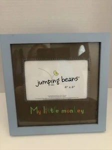 Photo Picture Frame Jumping Beans “ My Little Monkey. Blue 4x6 - Picture 1 of 8