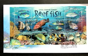 AUSTRALIA - COCOS ISLANDS - 2023 REEF FISH MINIATURE SHEET of 10 STAMPS on FDC - Picture 1 of 1
