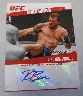 Ryan Bader Signed 2009 Topps UFC Rookie Card #FA-RB RC Bellator MMA Autograph - Image 1 of 4