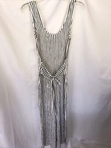 Love Tree Jumpsuit Sz S Striped Navy Ivory - Picture 1 of 4