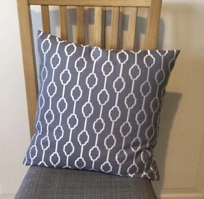 On Offer ! Bespoke Tabla Mercury Grey Jacquard Cushion Cover 17x17” - Image 1 of 4