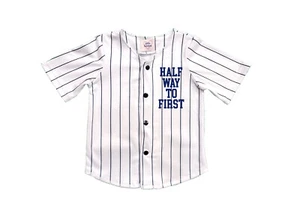 Personalized Official Half Way to First® Jersey Navy Blue Pinstripe Pants Set - Picture 1 of 4
