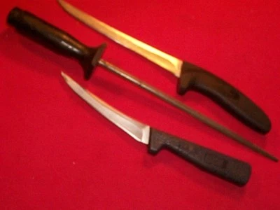  Three Vintage Used Chicago Cutlery Carving Filet Knives Knife Steel - Image 1 of 4