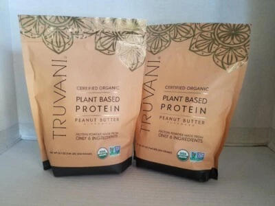 TRUVANI Organic Protein Powder Plant Based Peanut Butter 1.44 lbs - (2) - Image 1 of 4
