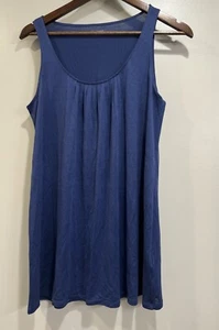 Eileen Fisher Womens Blouse Cotton Silk Blend Tank Top Blue Lightweight Medium - Picture 1 of 7