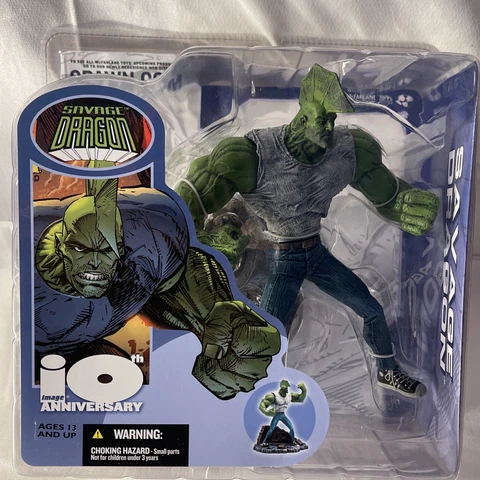 Savage Dragon Figure 10th Anniversary Spawn 2002 McFarlane Image Comics Amricons Cover