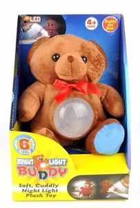 Bright light buddy cuddly night light toy 6 bright white leds x 2 for the price 