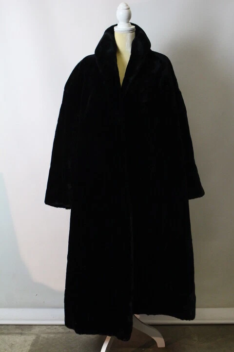 Casaco feminino ANNE KLEIN COAT BergDorf-New York preto pele sintética 22/24 (146) - Imagem 1 de 4