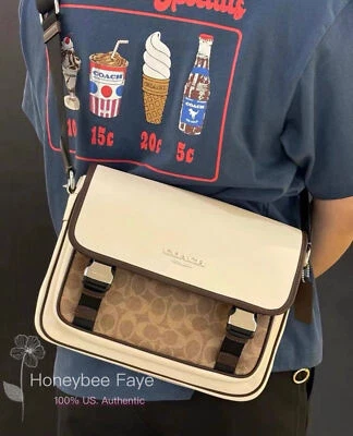 Nuevo con etiquetas Mensajero Corredor Coach HOMBRE en Bloque de Color Lona Signature CT753/CT716/CU110 Foto 1 de 4