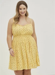 Torrid Mini Dress Strawberries Yellow NWT New 5X - Picture 1 of 8