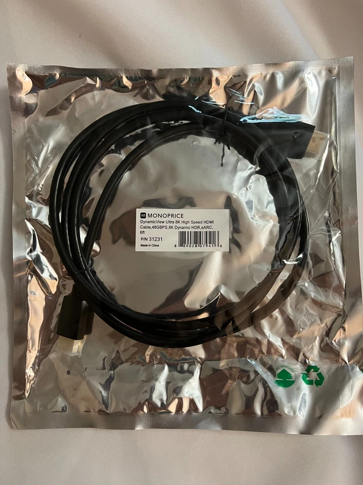 Monoprice Ultra 8K High Speed HDMI Cable - 6ft - Black, 48Gbps, 8K, Dynamic HDR - Image 1 of 1