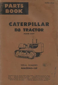 Caterpillar D8 Tractor 1953 Parts Book Serial Numbers 46A3044-up - Picture 1 of 5