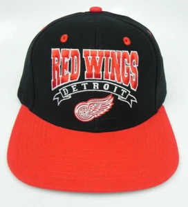 DETROIT RED WINGS NHL VINTAGE SNAPBACK RETRO 2-TONE FLAT BILL CAP HAT NEW BANNER - Picture 1 of 5