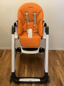 Peg-Perego Siesta foldable adjustable high chair -Orange - Infant to Toddler