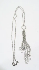Armani Exchange tassel logo necklace silver-tone never worn older design - Picture 1 of 9