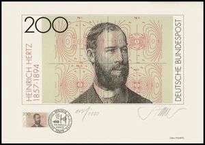 KUNST-EDITION 1994 BRD 1710 HEINRICH HERTZ PHYSIK - AUFLAGE NUR 1.000!! - Picture 1 of 3