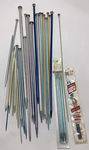 Lot Of 10+ Pairs Vintage Knitting Needles Metal Boye Bates mixed Sizes 1 to 13 - Picture 1 of 5