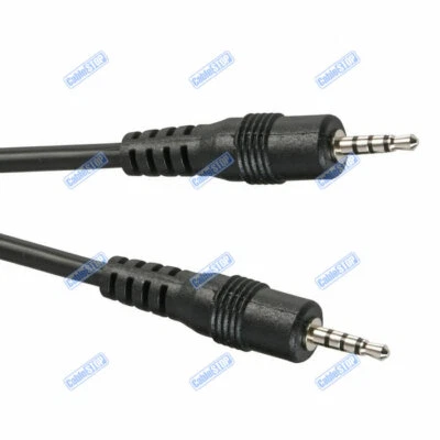 1m 4 Pole 2.5mm Mini Stereo Jack Male to Male Cable TRRS Lead - Image 1 of 2