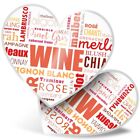2 x Heart Stickers 10 cm - Wine Varieties Bar Drinks Alcohol  #24444