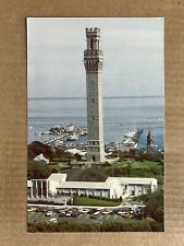 Postcard Provincetown Cape Cod MA Pilgrim Monument Tower Harbor Vintage PC
