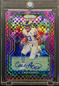 CAM AKERS Rookie Auto 2020 Panini Purple Power Checker Prizm SP /49 RC