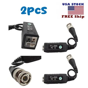 2 x Twisted Video Balun BNC Passive Transceiver Connector CAT5 For CCTV US Stock - Picture 1 of 1